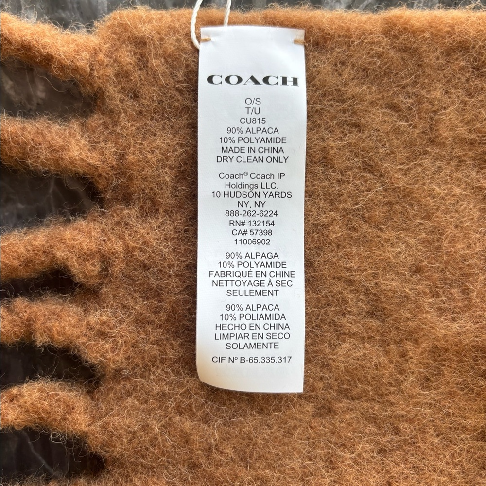 Coach Tan Alpaca Wool Scarf - Picture 3 of 4